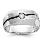 14k White Gold IBGoodman Men's Polished and Satin Diamond Ring Mounting