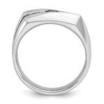 14k White Gold with Black Rhodium IBGoodman Men's Satin 1/5 carat Diamond Complete Ring - Image 2