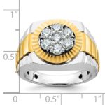 IBGoodman 10k Two-tone Men's Polished Satin and Textured Ring Mounting - Image 2