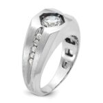 14k White Gold IBGoodman Men's Polished and Satin Diamond Ring Mounting - Image 8