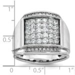 14k White Gold IBGoodman Men's Polished & Satin Cluster Ring Mounting - Image 3