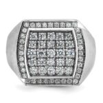 10k White Gold IBGoodman Men's Polished & Satin Cluster Ring Mounting - Image 6
