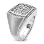 10k White Gold IBGoodman Men's Polished & Satin Cluster Ring Mounting - Image 8