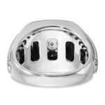 IBGoodman 14k White Gold Men's Polished and Satin Halo Cluster Ring Mounting - Image 7