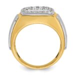 IBGoodman 14k Two-tone Men's Polished and Satin Square Cluster Ring Mounting - Image 2