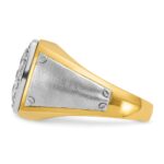 IBGoodman 14k Two-tone Men's Polished and Satin 1 Carat AA Quality Diamond Square Cluster Ring - Image 5