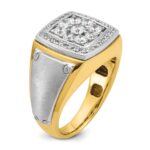IBGoodman 14k Two Tone 1 carat Lab Grown Diamond VS/SI+ G+ Complete Men's Polished and Satin Cluster Ring - Image 6