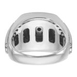 14k White Gold IBGoodman Men's Polished and Satin Ring Mounting - Image 7