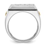 IBGoodman 14k Two-tone Men's Polished and Grooved 5-Row Cluster Ring Mounting - Image 2