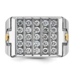 IBGoodman 14k Two-tone Men's Polished and Grooved 5-Row Cluster Ring Mounting - Image 6