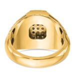 IBGoodman 10k Men's Polished Textured and Grooved Cross Cluster Ring Mounting - Image 7