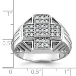 IBGoodman 10k Men's Polished Textured and Grooved Cross Cluster Ring Mounting - Image 3