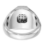 IBGoodman 14k White Gold Men's Polished Textured and Grooved Cross Cluster Ring Mounting - Image 7