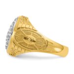 IBGoodman 10k Two-tone Men's Polished and Textured Oval Cluster Ring Mounting - Image 5