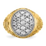 IBGoodman 14k Two-Tone 1 5/8 carat Lab Grown Diamond VS/SI+ G+ Complete Oval Men's Cluster Ring - Image 4