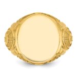 14k IBGoodman 18.5x15.75mm Men's Round Signet Ring - Image 6