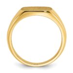 14k IBGoodman 12x12mm Men's Satin Top Cushion Signet Ring - Image 2