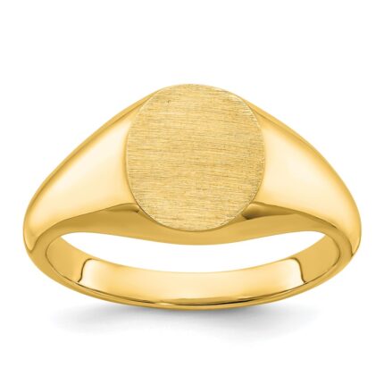 14k IBGoodman 12x10mm Men's Round Signet Ring