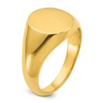 14k IBGoodman 14x12mm Men's Round Signet Ring - Image 6
