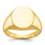 14k IBGoodman 16x14mm Men's Round Signet Ring