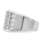 IBGoodman 10k White Gold Men's Polished and Grooved 4-Row Ring Mounting - Image 5