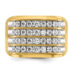 IBGoodman 14k with White Rhodium 1 5/8 carat Lab Grown Diamond VS/SI+ G+ Complete Four Row Men's Ring - Image 4