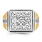 14k Two-tone IBGoodman Men's Polished Square Cluster Ring Mounting - Image 6