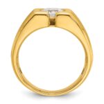 IBGoodman 14k 1 carat Lab Grown Diamond VS/SI+ G+ Complete Polished and Satin Men's Ring - Image 2