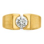 IBGoodman 14k 1 carat Lab Grown Diamond VS/SI+ G+ Complete Polished and Satin Men's Ring - Image 4