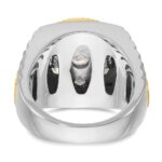 IBGoodman 14k Two-Tone 3 carat Lab Grown Diamond VS/SI+ G+ Complete Ribbed Men's Cluster Ring - Image 5