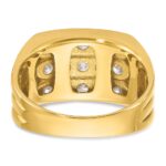 14k IBGoodman Men's Polished and Grooved 3-Row Ring Mounting - Image 7
