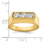IBGoodman 14k Men's Polished 3-Stone 1 Carat AA Quality Diamond Ring - Image 3