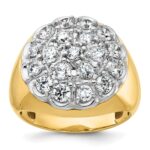 14k Two-tone IBGoodman Men's Polished Round Cluster Ring Mounting