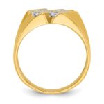 IBGoodman 14k 3/4 carat Lab Grown Diamond VS/SI+ G+ Complete Polished and Grooved Men's Ring - Image 2