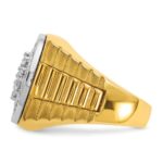 IBGoodman 14k Two-Tone 1 7/8 carat Lab Grown Diamond VS/SI+ G+ Complete Ribbed Men's Cluster Ring - Image 3