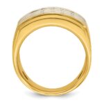 IBGoodman 14k with White Rhodium Men's Polished 4-Row 3 5/8 Carat AA Quality Diamond Ring - Image 2