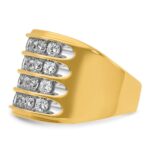 14k IBGoodman Men's Polished 4-Row Ring Mounting - Image 3