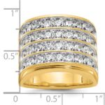IBGoodman 14k with White Rhodium Men's Polished 4-Row 3 5/8 Carat AA Quality Diamond Ring - Image 3