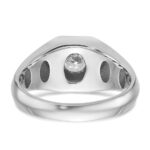 IBGoodman 14k White Gold 1 carat Lab Grown Diamond VS/SI+ G+ Complete Polished and Beaded Men's Ring - Image 5