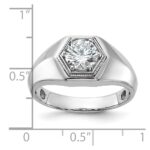 IBGoodman 14k White Gold 1 carat Lab Grown Diamond VS/SI+ G+ Complete Polished and Beaded Men's Ring - Image 7