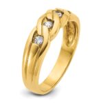 14k IBGoodman Men's Link Design 1/4 carat Diamond Complete Ring - Image 8