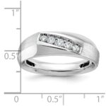 IBGoodman 14k White Gold Men's Polished and Satin 5-Stone 1/4 Carat AA Quality Diamond Ring - Image 3