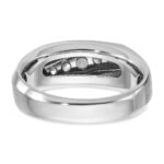 14k White Gold IBGoodman Men's Polished & Satin 5-Stone Ring Mounting - Image 7
