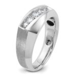 IBGoodman 14k White Gold Men's Polished and Satin 5-Stone 1/2 Carat AA Quality Diamond Ring - Image 8