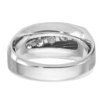 IBGoodman 14k White Gold Men's Polished and Satin 5-Stone 1 Carat AA Quality Diamond Ring - Image 6