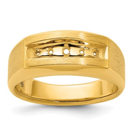 14k IBGoodman Men's Polished and Satin 5-Stone Ring Mounting