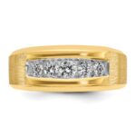IBGoodman 14k Men's Polished and Satin 5-Stone 1/2 Carat AA Quality Diamond Ring - Image 6