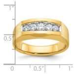 IBGoodman 14k Men's Polished and Satin 5-Stone 1/2 Carat AA Quality Diamond Ring - Image 3