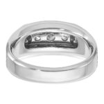 IBGoodman 14k White Gold 1/2 carat Lab Grown Diamond VS/SI+ G+ Three Stone Complete Polished and Satin Men's Ring - Image 5