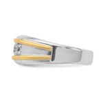 IBGoodman 14k Two-tone Men's Polished 3-Stone 1/2 Carat AA Quality Diamond Ring - Image 5
